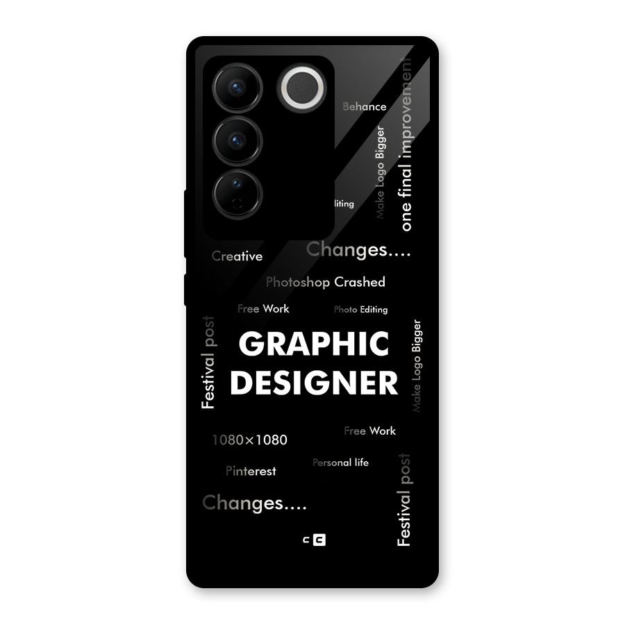 Graphic Designer Struggles Glass Back Case for Vivo V27