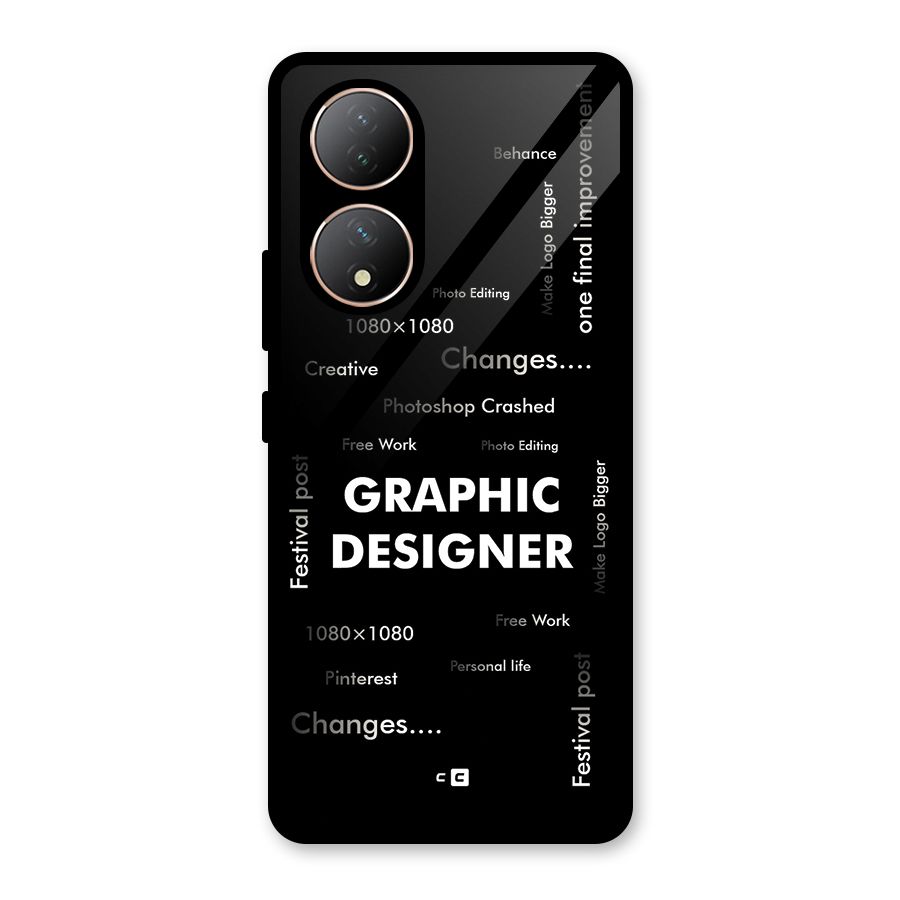 Graphic Designer Struggles Glass Back Case for Vivo Y100A