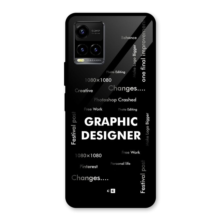 Graphic Designer Struggles Glass Back Case for Vivo Y21T