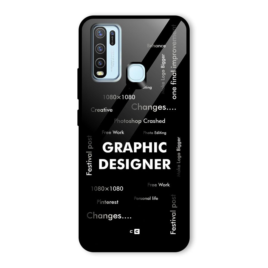 Graphic Designer Struggles Glass Back Case for Vivo Y30