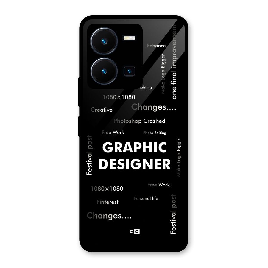 Graphic Designer Struggles Glass Back Case for Vivo Y35
