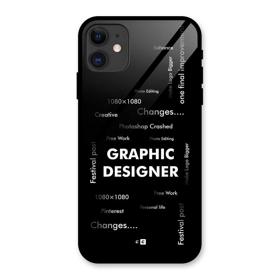 Graphic Designer Struggles Glass Back Case for iPhone 11