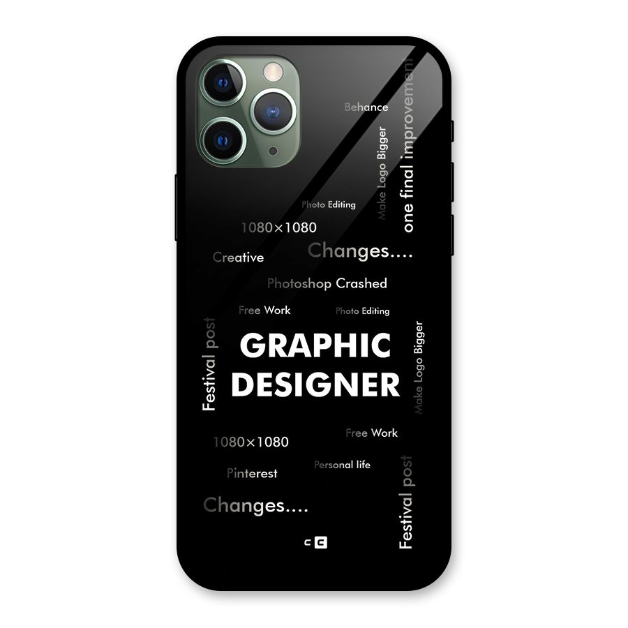Graphic Designer Struggles Glass Back Case for iPhone 11 Pro
