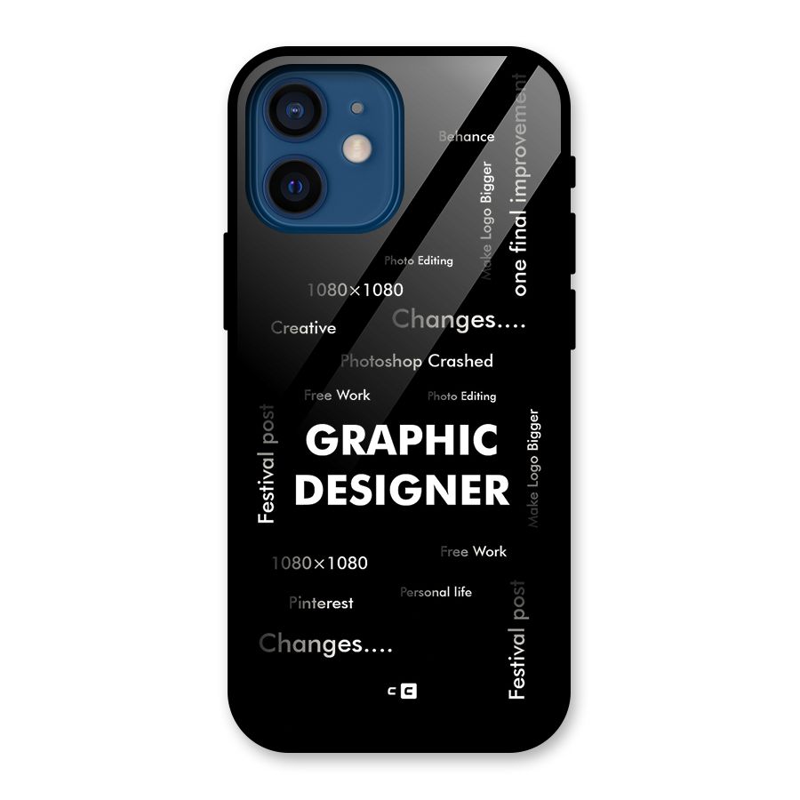 Graphic Designer Struggles Glass Back Case for iPhone 12 Mini