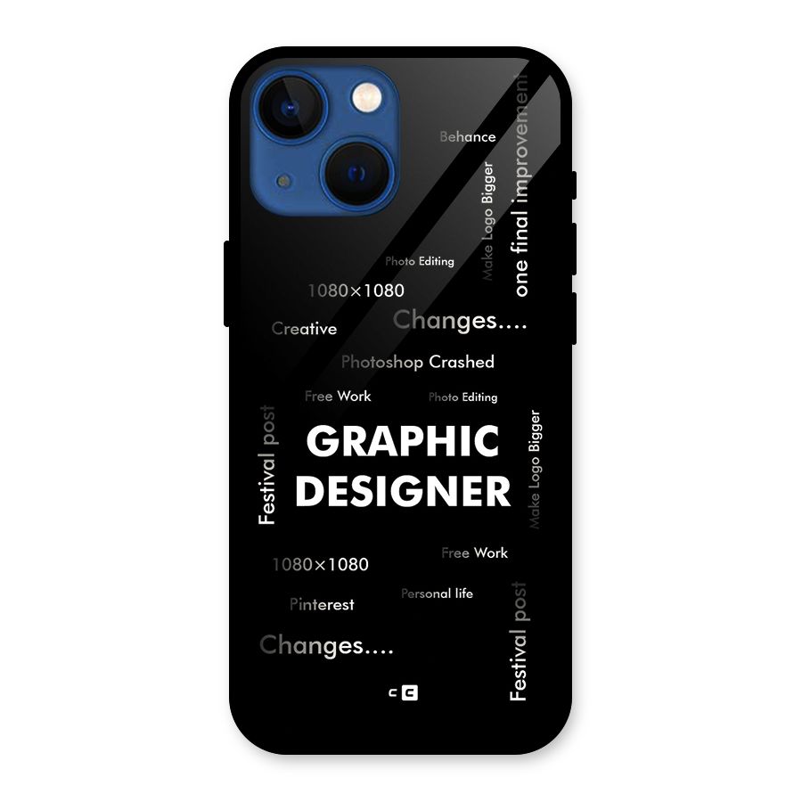 Graphic Designer Struggles Glass Back Case for iPhone 13 Mini