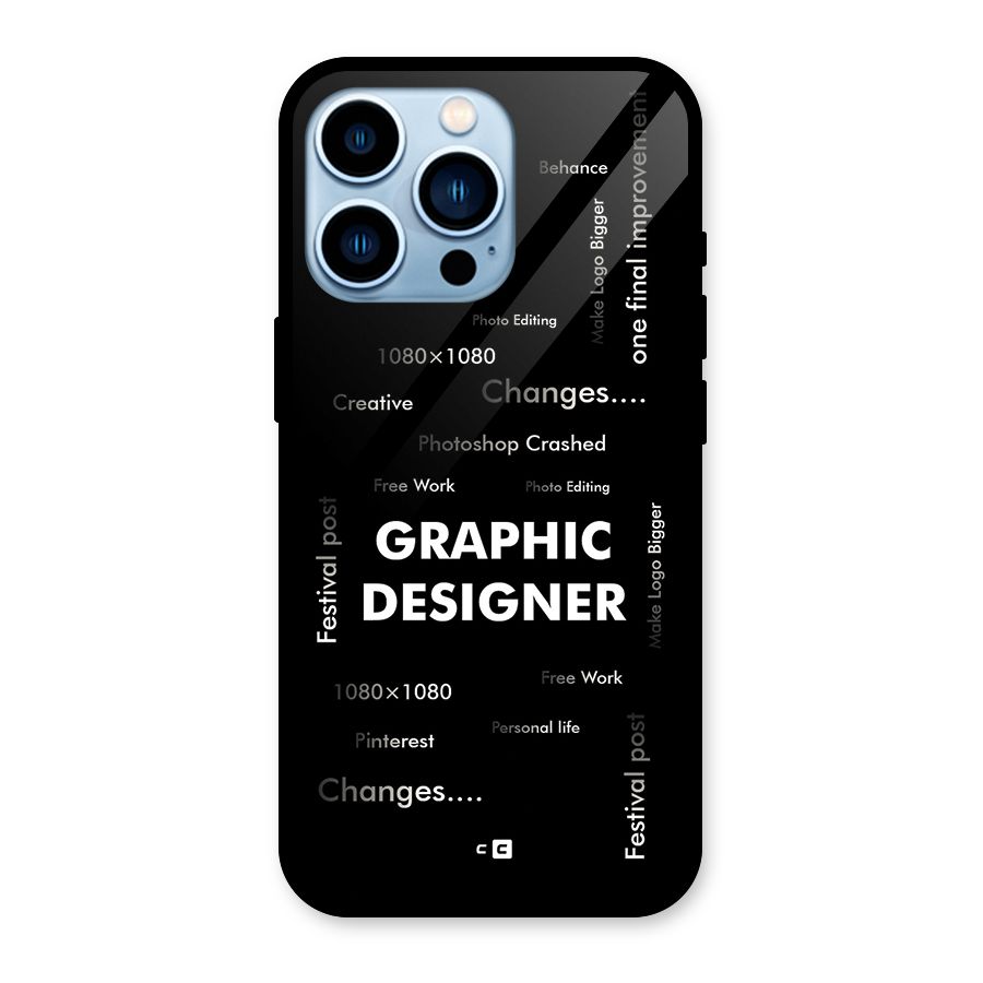 Graphic Designer Struggles Glass Back Case for iPhone 13 Pro