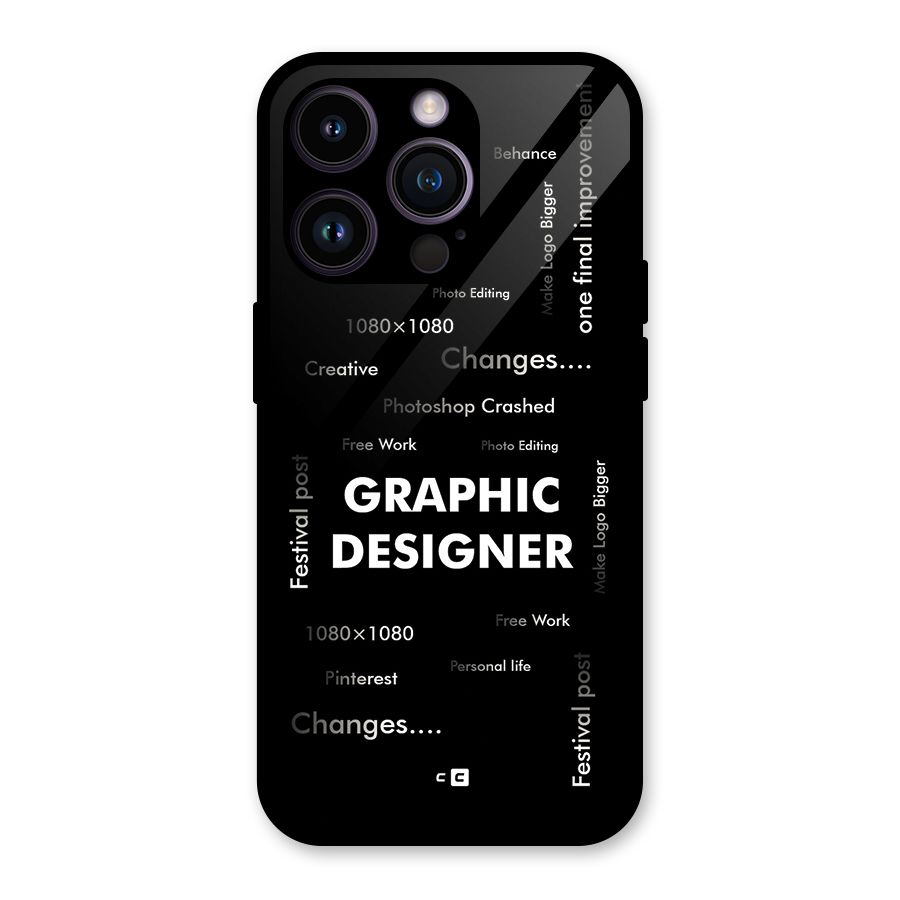 Graphic Designer Struggles Glass Back Case for iPhone 14 Pro