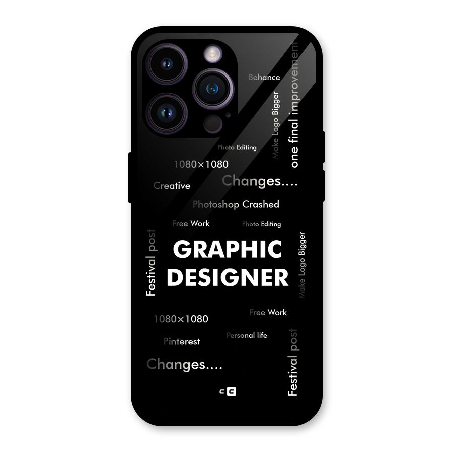 Graphic Designer Struggles Glass Back Case for iPhone 14 Pro Max