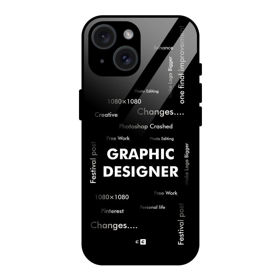 Graphic Designer Struggles Glass Back Case for iPhone 15