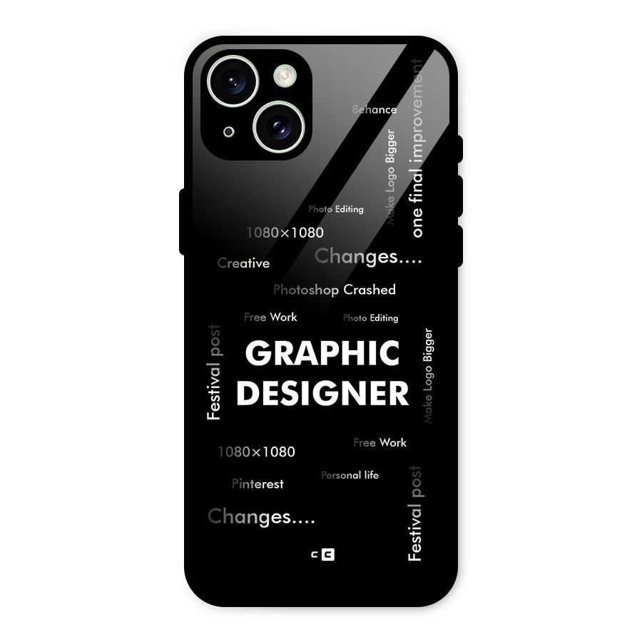 Graphic Designer Struggles Glass Back Case for iPhone 15 Plus