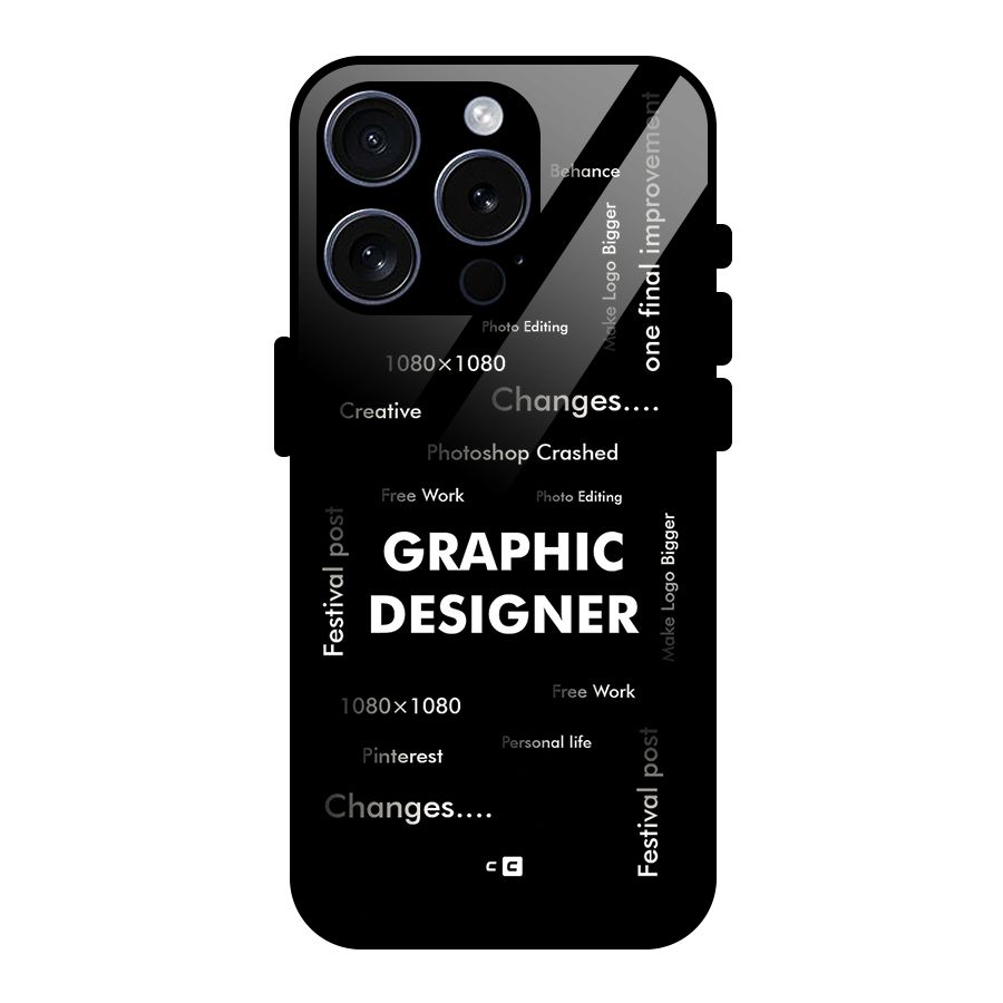 Graphic Designer Struggles Glass Back Case for iPhone 15 Pro