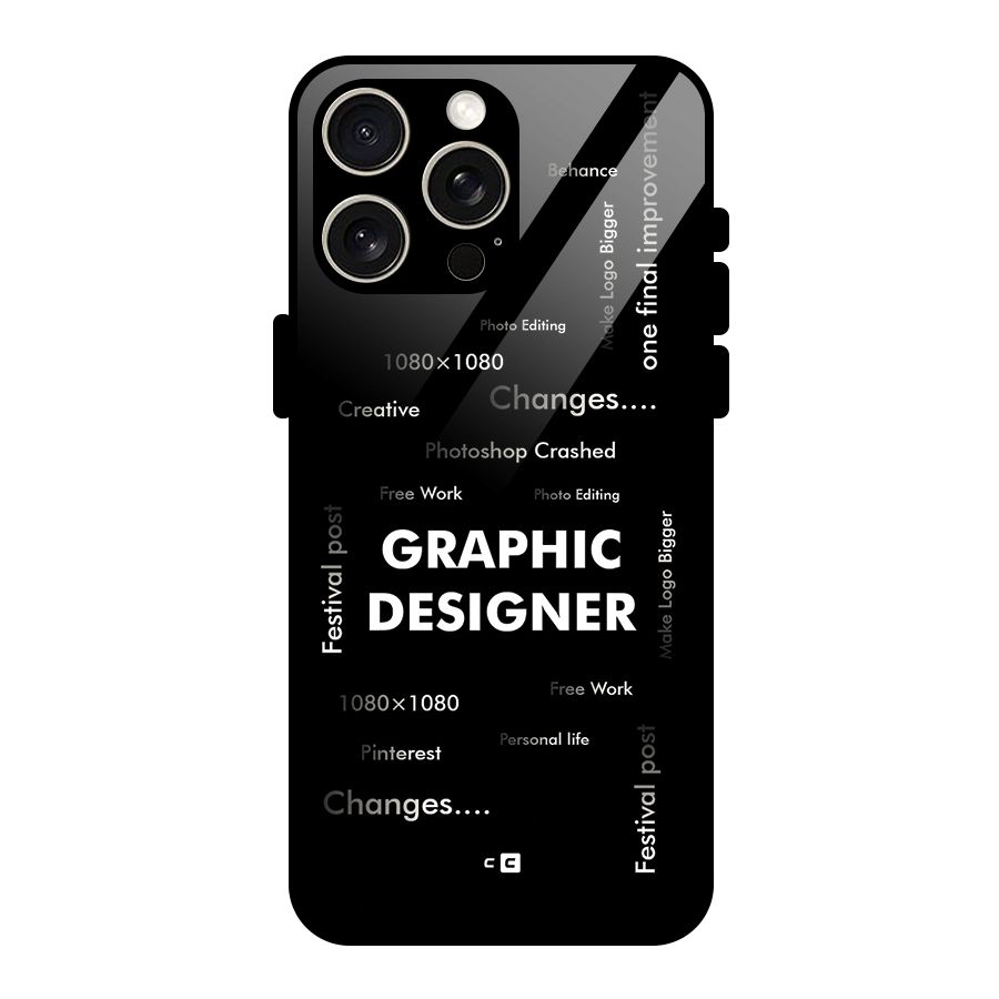 Graphic Designer Struggles Glass Back Case for iPhone 15 Pro Max