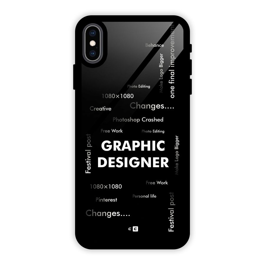 Graphic Designer Struggles Glass Back Case for iPhone XS Max
