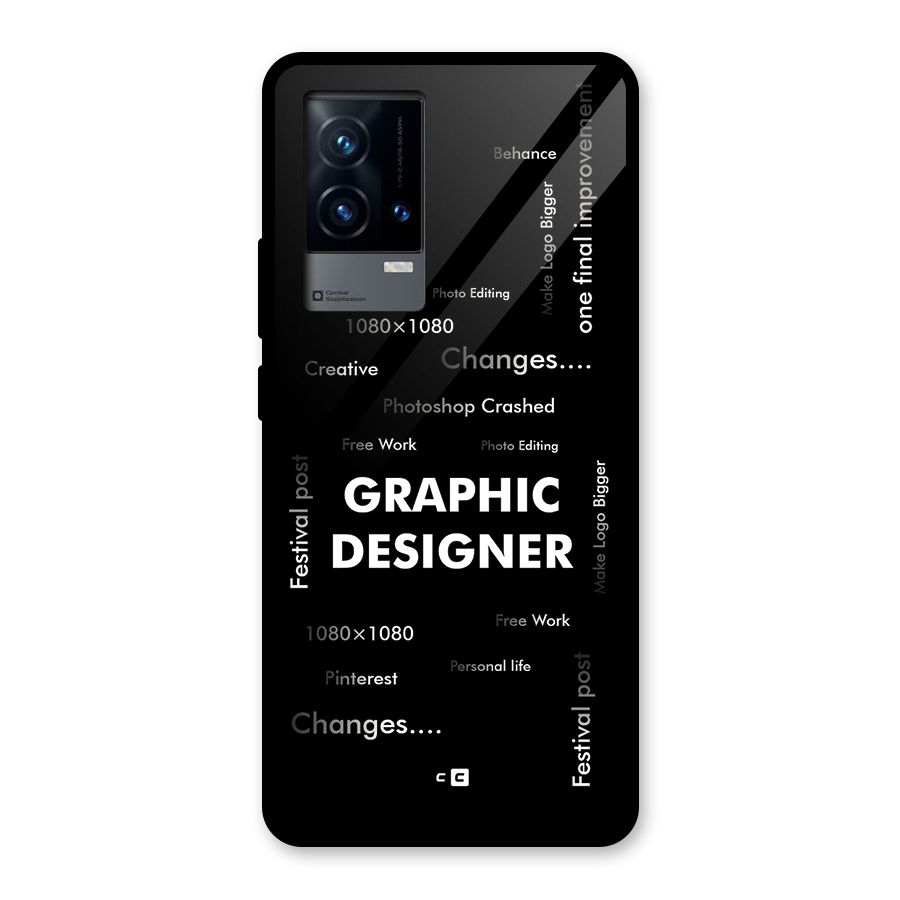 Graphic Designer Struggles Glass Back Case for iQOO 9 5G