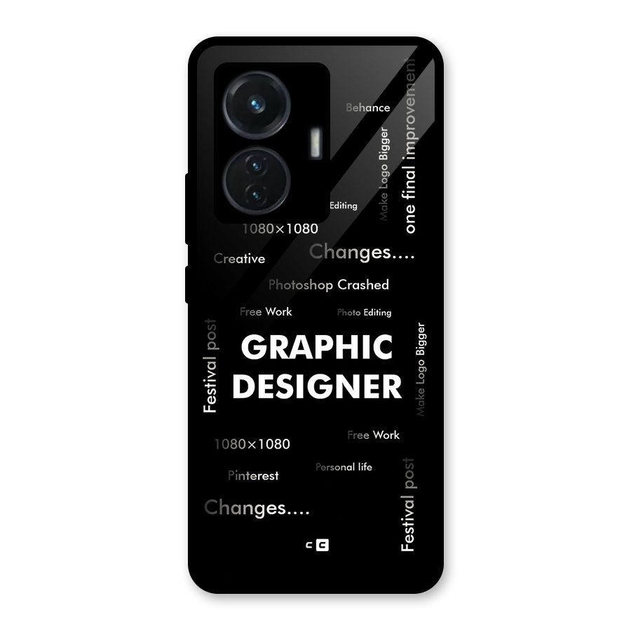 Graphic Designer Struggles Glass Back Case for iQOO Z6 44W