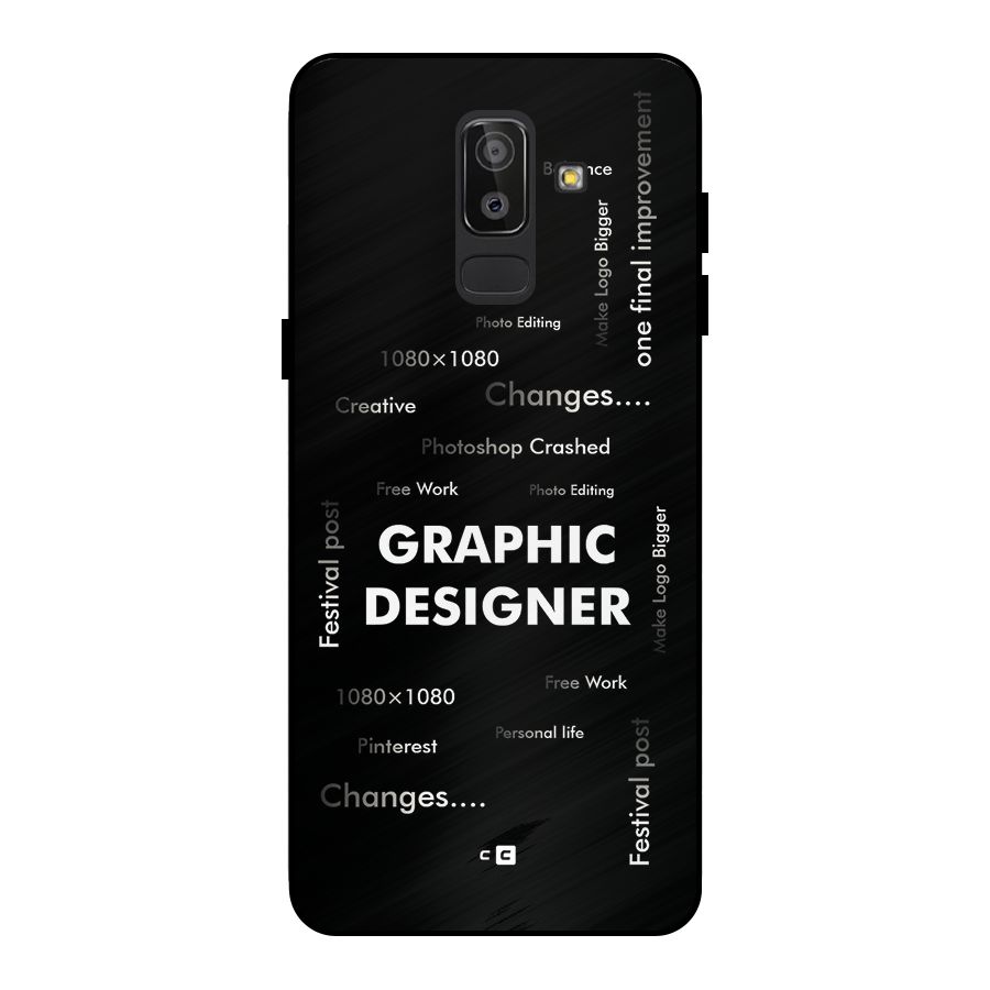 Graphic Designer Struggles Metal Back Case for Galaxy J8