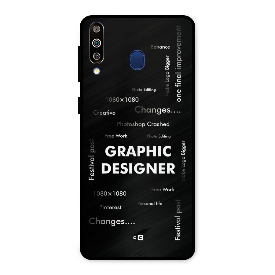 Graphic Designer Struggles Metal Back Case for Galaxy M30