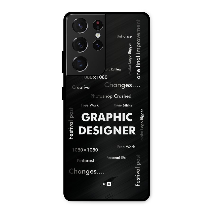Graphic Designer Struggles Metal Back Case for Galaxy S21 Ultra 5G