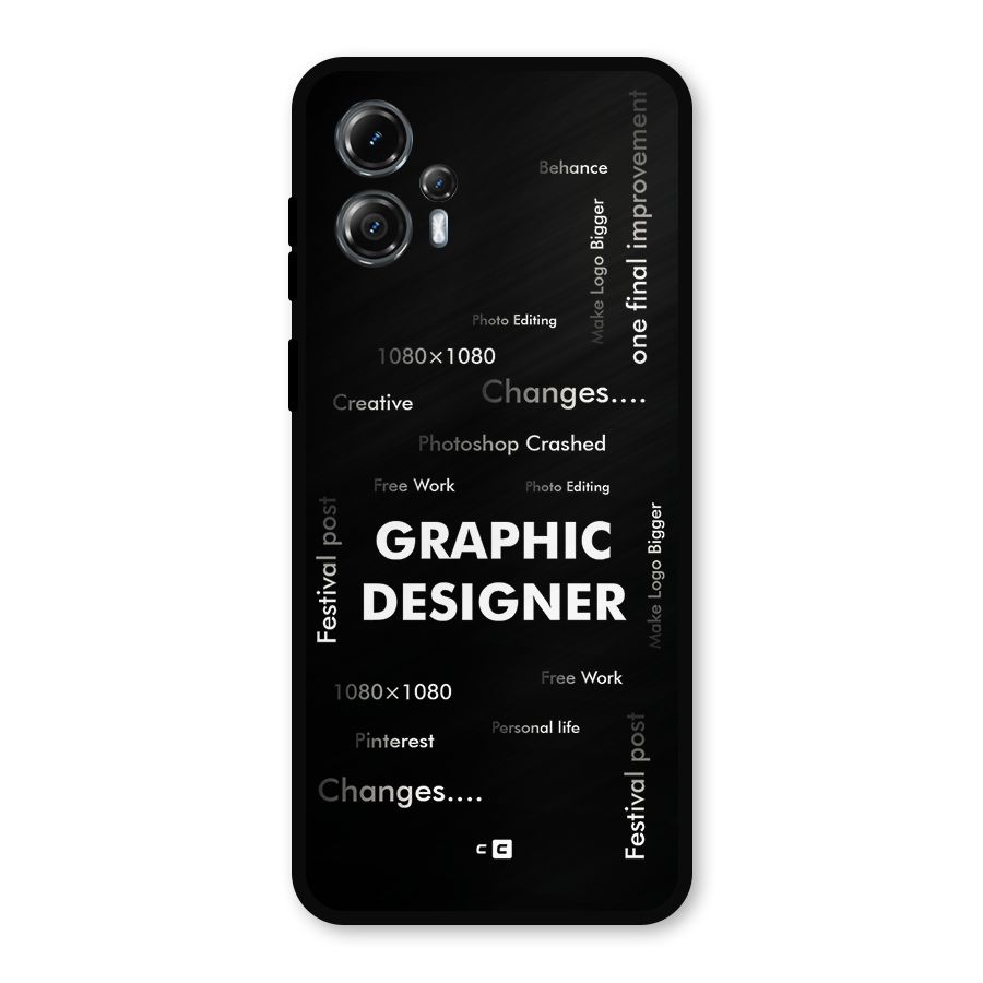 Graphic Designer Struggles Metal Back Case for Moto G13
