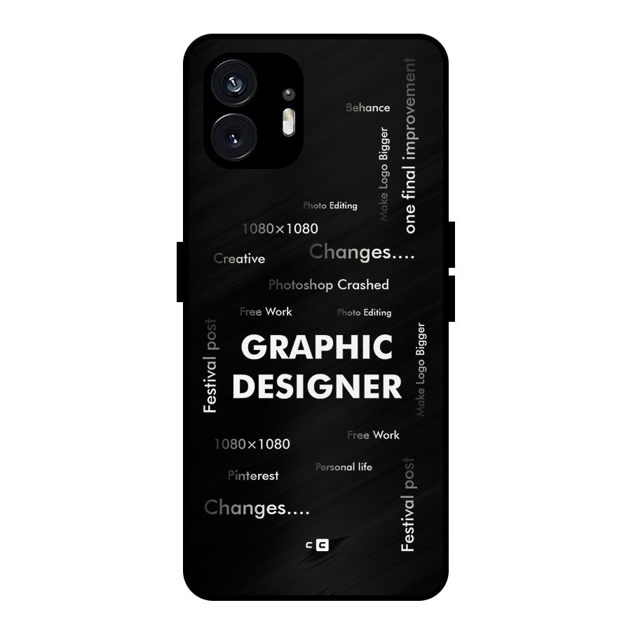 Graphic Designer Struggles Metal Back Case for Nothing Phone 2