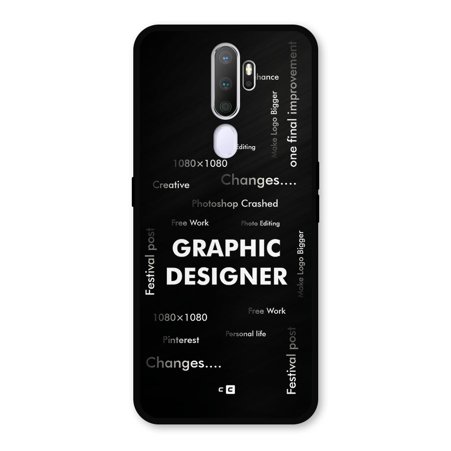 Graphic Designer Struggles Metal Back Case for Oppo A5 (2020)