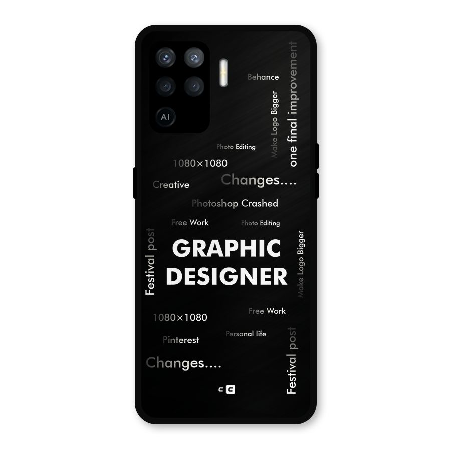 Graphic Designer Struggles Metal Back Case for Oppo F19 Pro