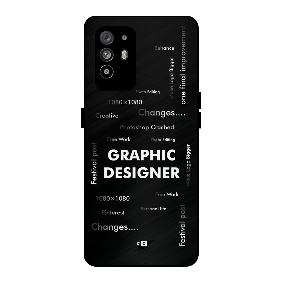Graphic Designer Struggles Metal Back Case for Oppo F19 Pro Plus 5G