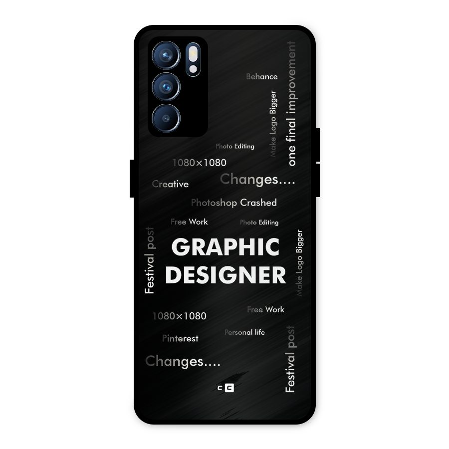 Graphic Designer Struggles Metal Back Case for Oppo Reno6 5G