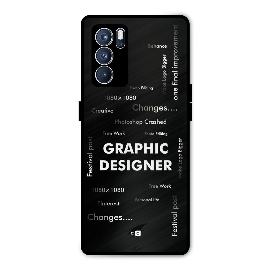 Graphic Designer Struggles Metal Back Case for Oppo Reno6 Pro 5G
