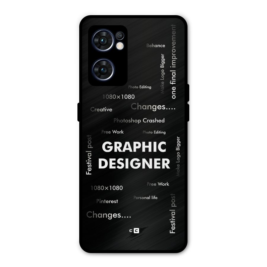 Graphic Designer Struggles Metal Back Case for Oppo Reno7 5G