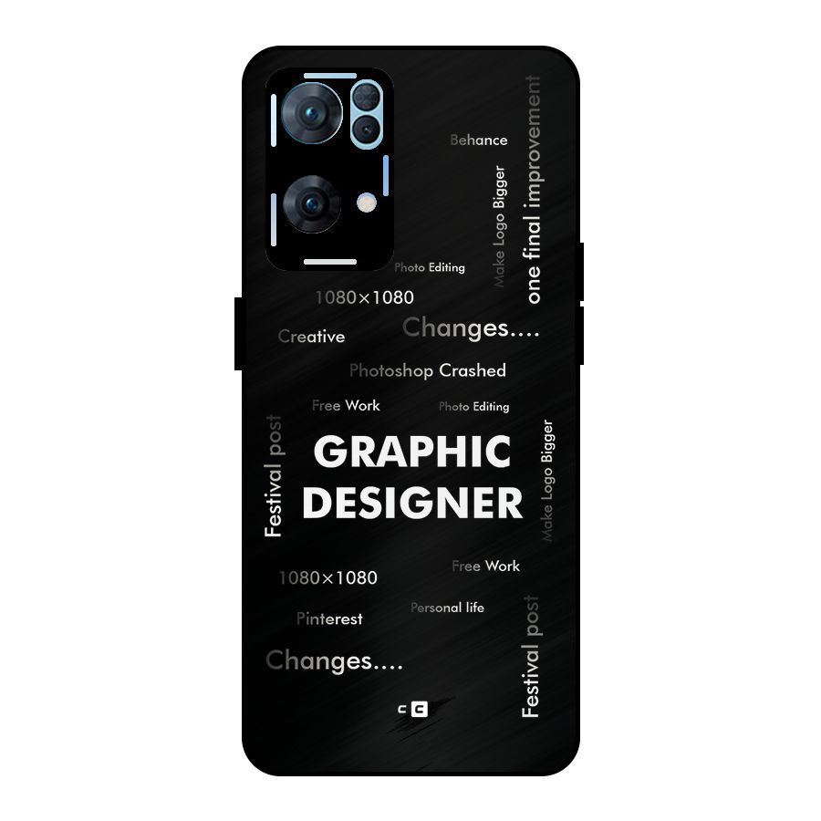 Graphic Designer Struggles Metal Back Case for Oppo Reno7 Pro 5G