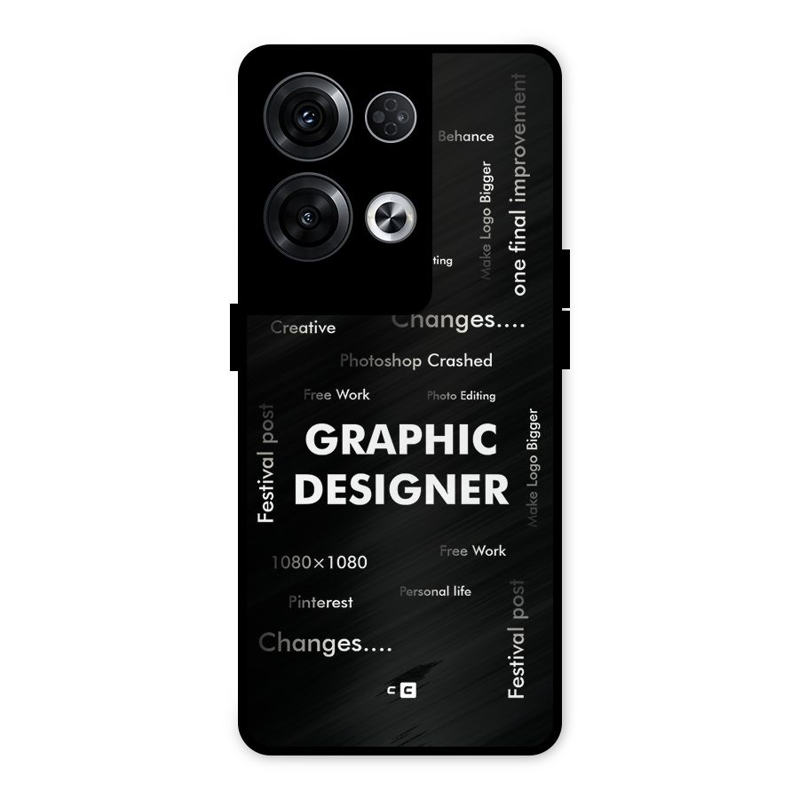 Graphic Designer Struggles Metal Back Case for Oppo Reno8 Pro 5G
