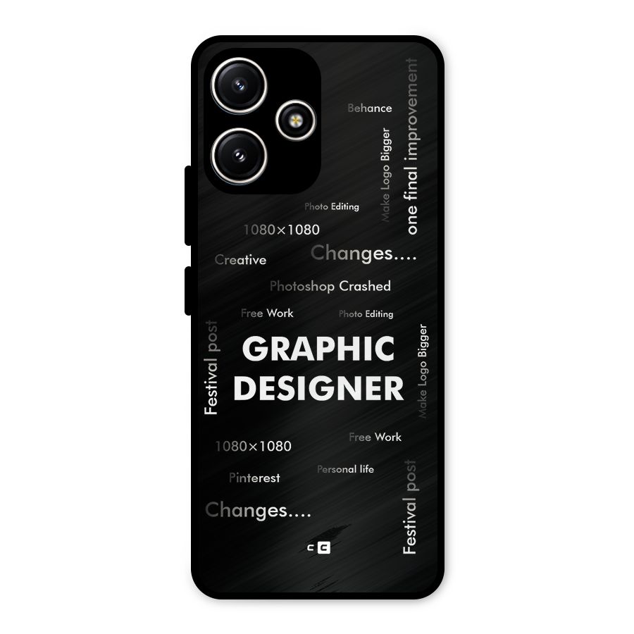 Graphic Designer Struggles Metal Back Case for Poco M6 Pro