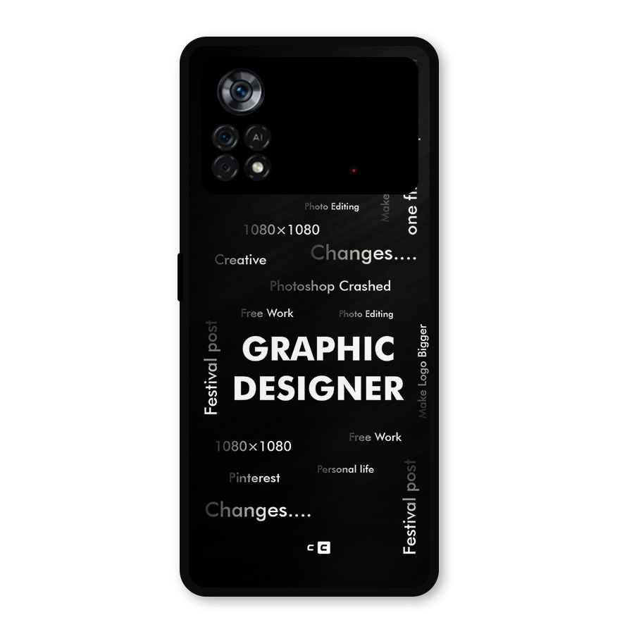 Graphic Designer Struggles Metal Back Case for Poco X4 Pro 5G