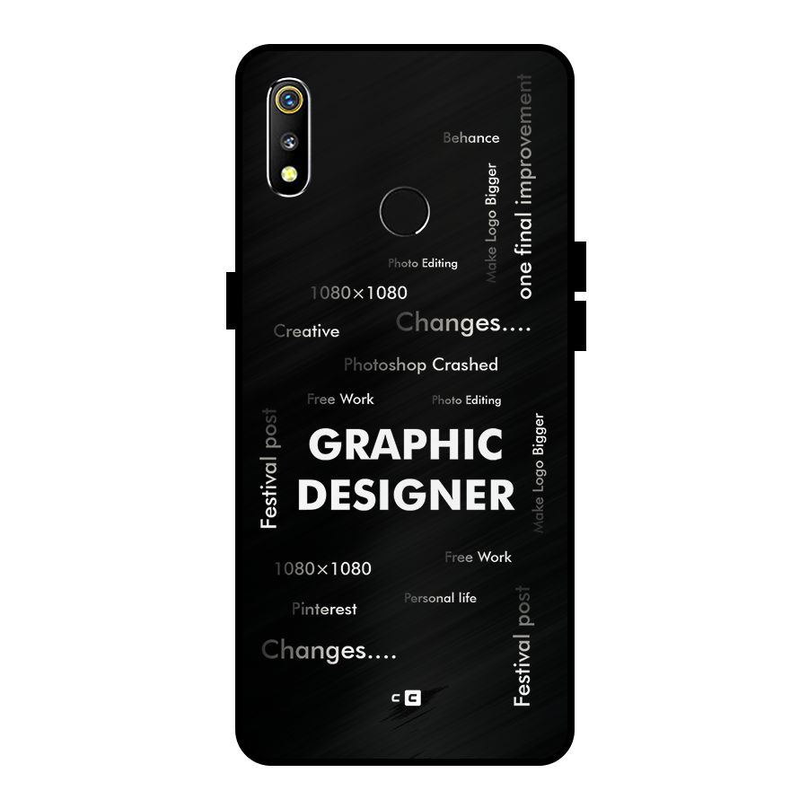 Graphic Designer Struggles Metal Back Case for Realme 3i