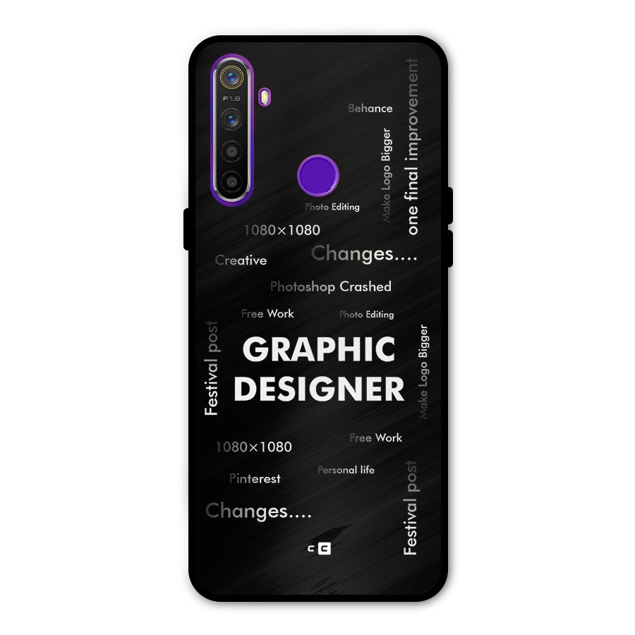 Graphic Designer Struggles Metal Back Case for Realme 5