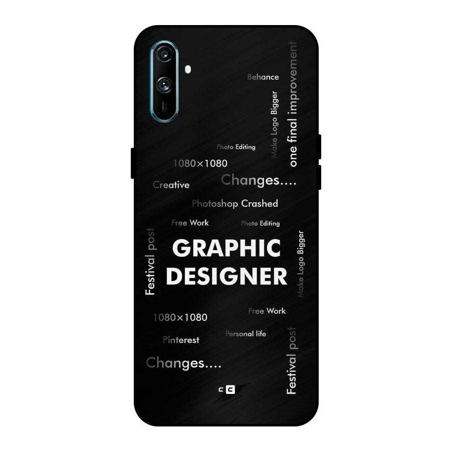 Graphic Designer Struggles Metal Back Case for Realme C3
