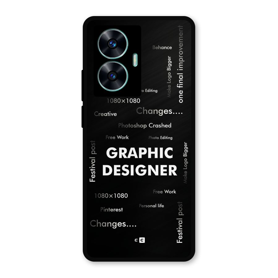 Graphic Designer Struggles Metal Back Case for Realme Narzo N55