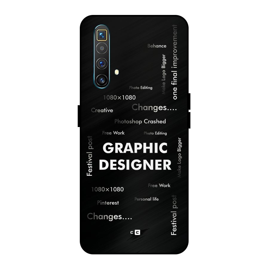 Graphic Designer Struggles Metal Back Case for Realme X3