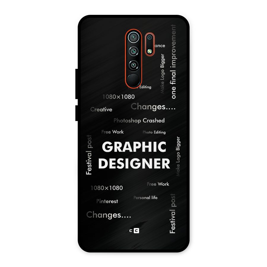 Graphic Designer Struggles Metal Back Case for Redmi 9 Prime