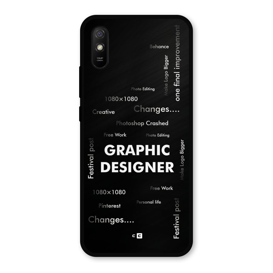 Graphic Designer Struggles Metal Back Case for Redmi 9i