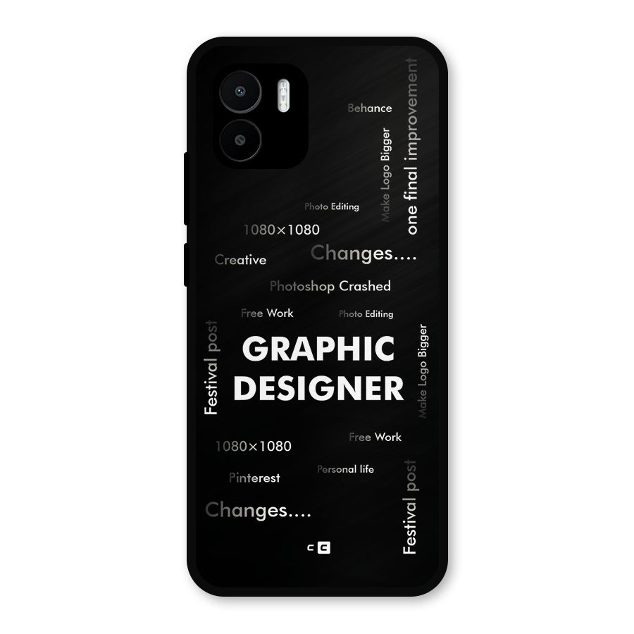 Graphic Designer Struggles Metal Back Case for Redmi A2