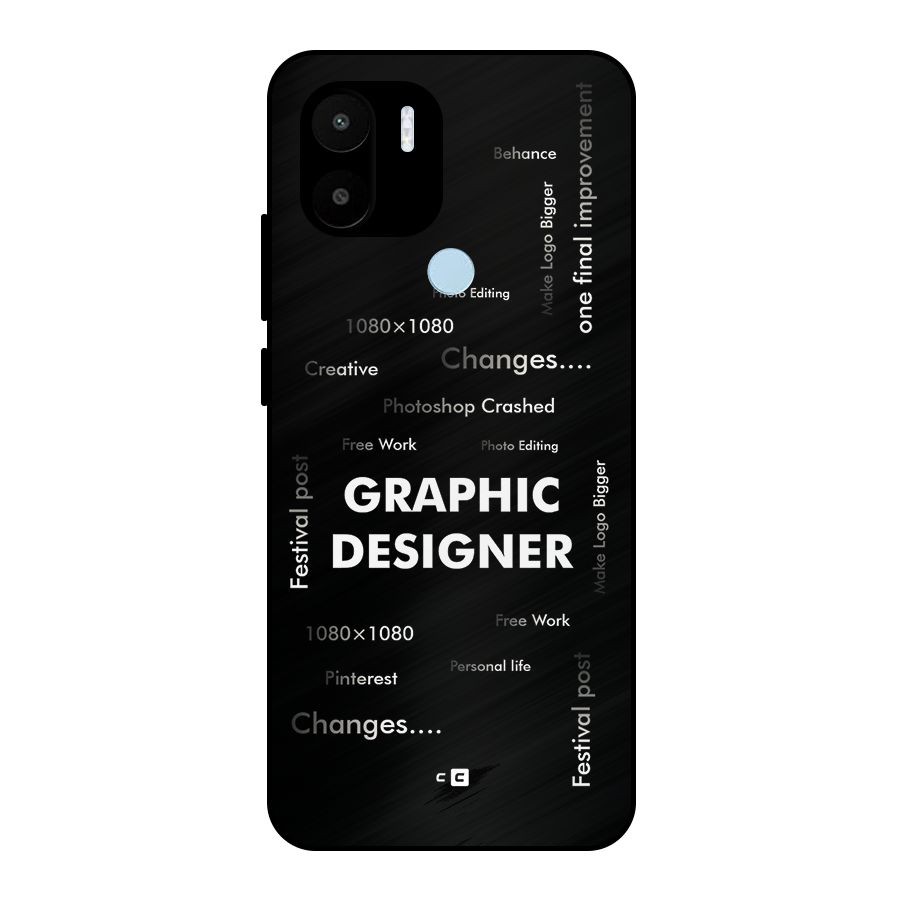 Graphic Designer Struggles Metal Back Case for Redmi A2 Plus