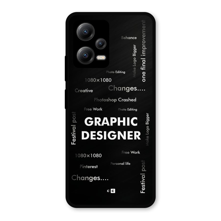Graphic Designer Struggles Metal Back Case for Redmi Note 12 5G