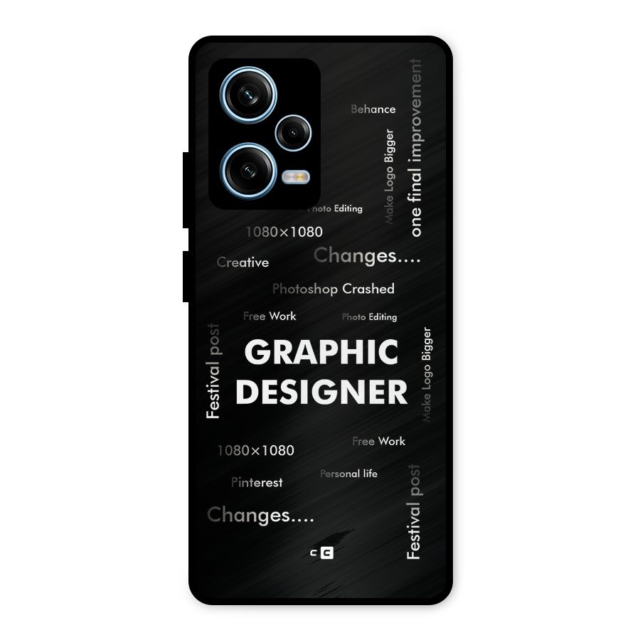 Graphic Designer Struggles Metal Back Case for Redmi Note 12 Pro
