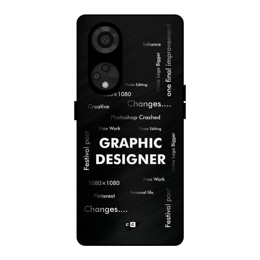 Graphic Designer Struggles Metal Back Case for Reno8 T 5G