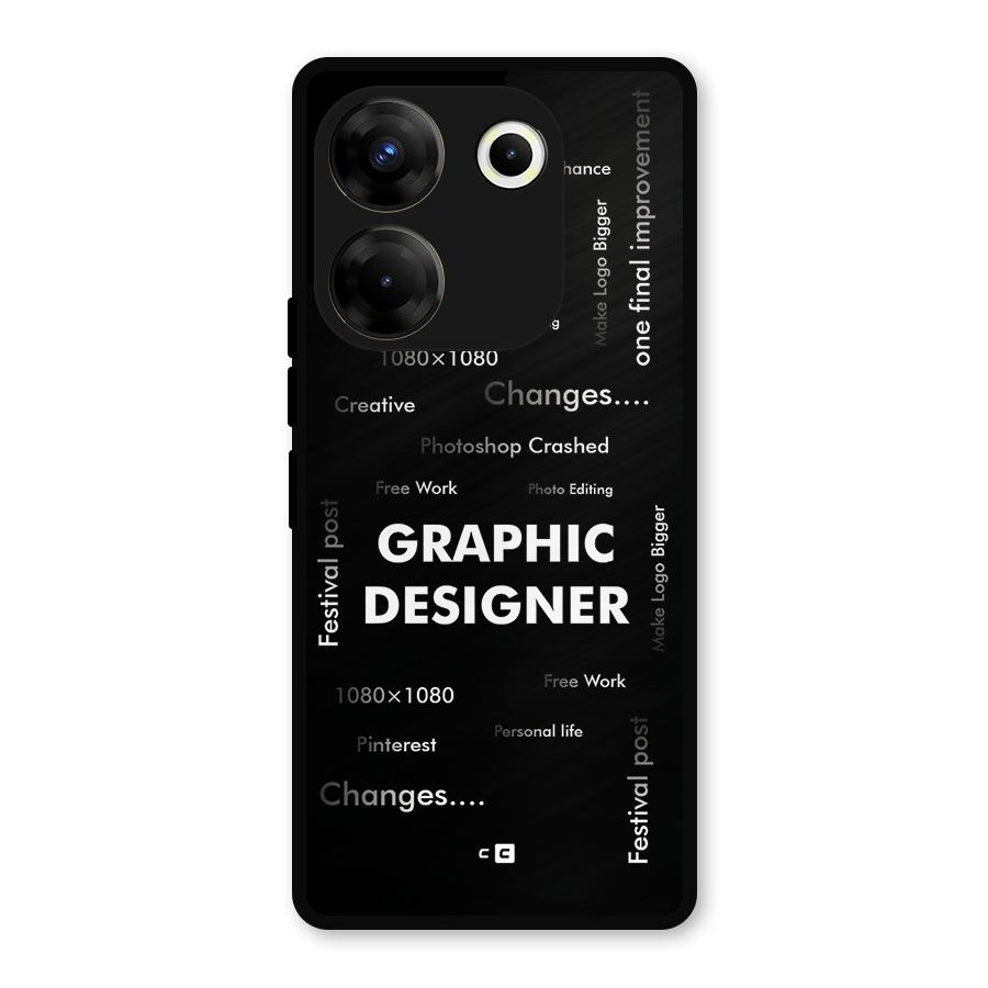 Graphic Designer Struggles Metal Back Case for Tecno Camon 20 Pro