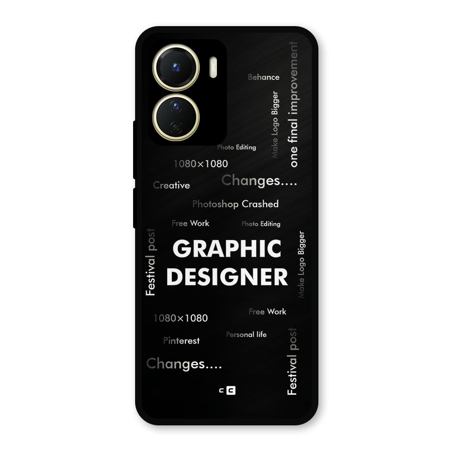 Graphic Designer Struggles Metal Back Case for Vivo T2x