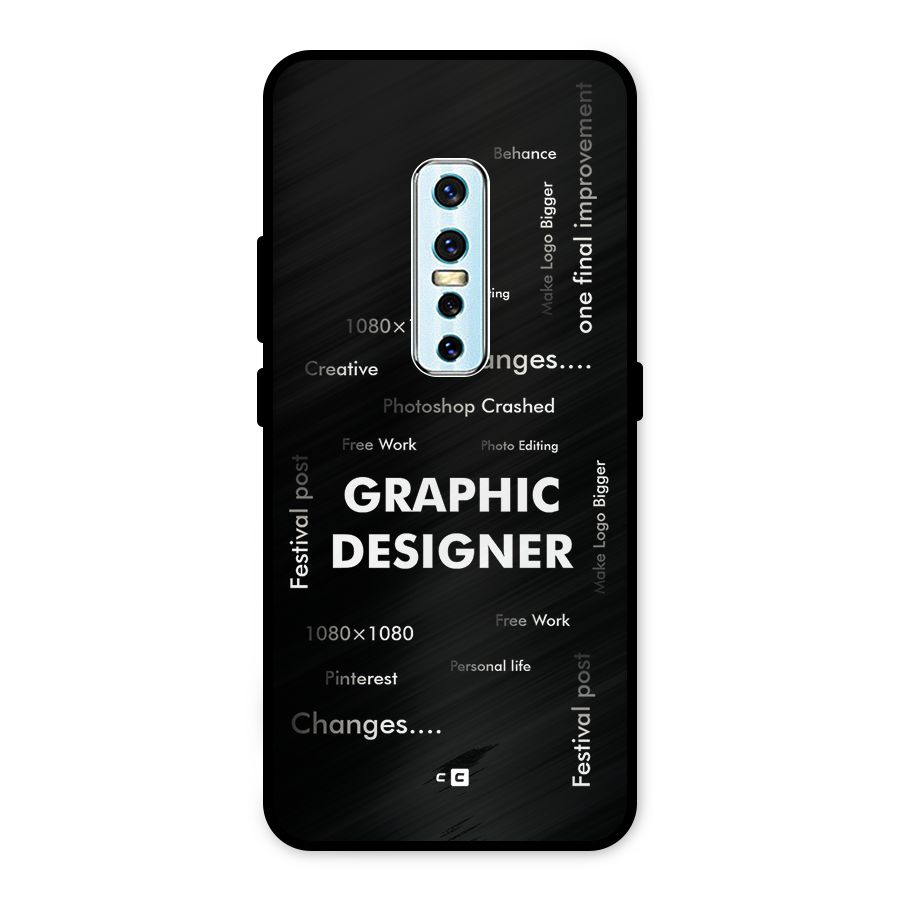 Graphic Designer Struggles Metal Back Case for Vivo V17 Pro