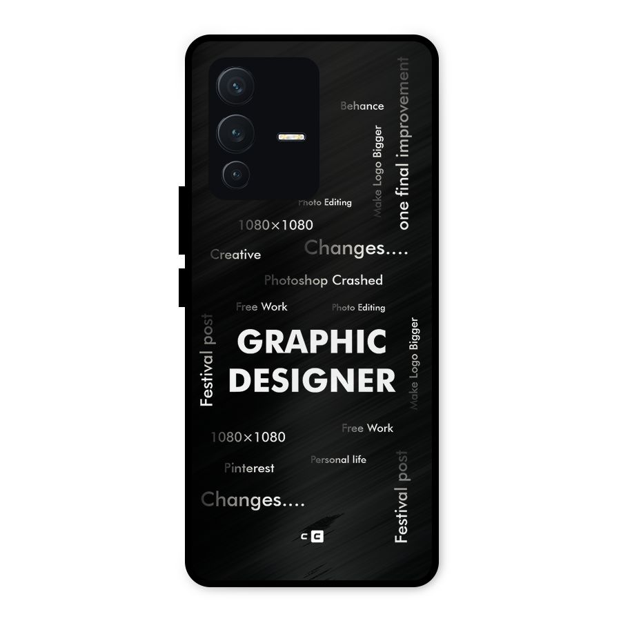 Graphic Designer Struggles Metal Back Case for Vivo V23 5G